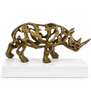 Ant/Gold Rhino Sculpture 50x22x14cm