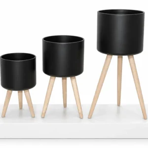 Chad Black Pot Stand Set/3