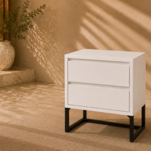 DNA Satin White Bedside Table