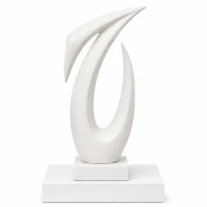 Swan sculpture on plinth 48cm