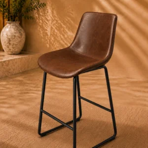 Vintage Sleigh Stool Tan