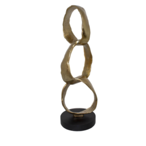 Alu Oval Cil Circles Sculpture 48cm