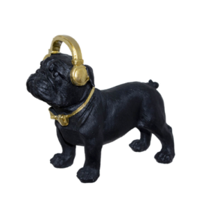 Bulldog With Earphones 21x9x18cm