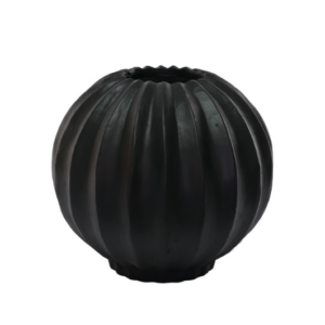 Black Facet Ball Vase 29x32cm