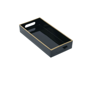 Black/Gold Rect Tray 24x12x4cm