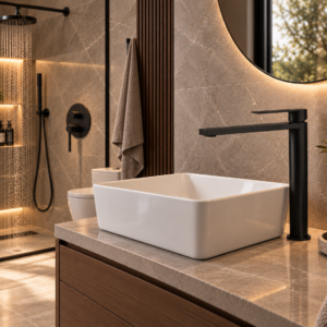 Bijou - Clevo Black - Basin Mixer Long Body