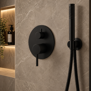 Bijiou - Evon Black - Bath/Shower Undertile Mixer Diverter