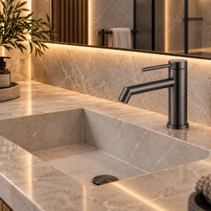 EVON Gunmetal - BASIN MIXER SHORT BODY